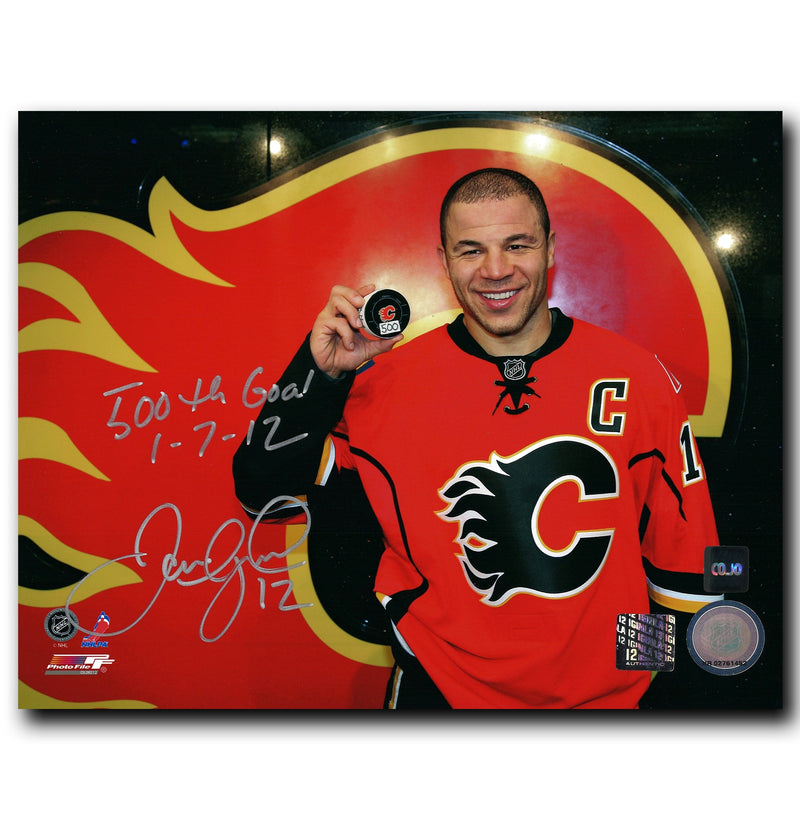 Jarome Iginla Calgary Flames Autographed 500th Goal Inscribed 8x10 Photo CoJo Sport Collectables Inc.