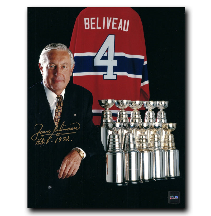 Jean Beliveau Montreal Canadiens Autographed Stanley Cup Portrait 8x10 Photo CoJo Sport Collectables Inc.