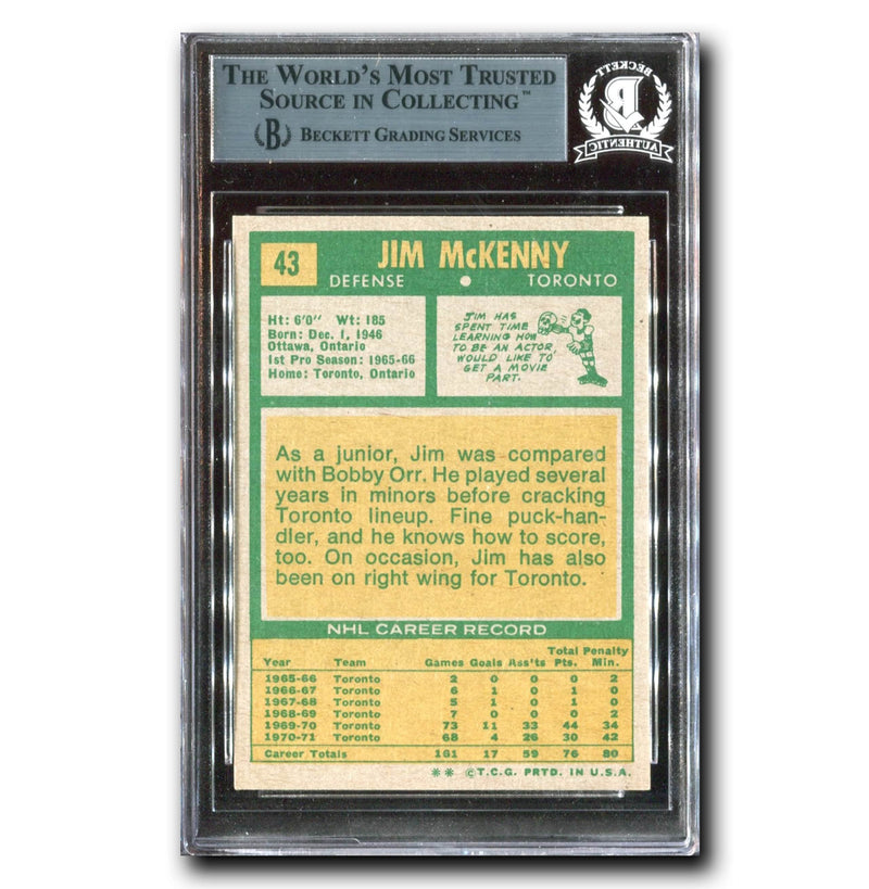 Jim McKenny Autographed 1971-72 Topps