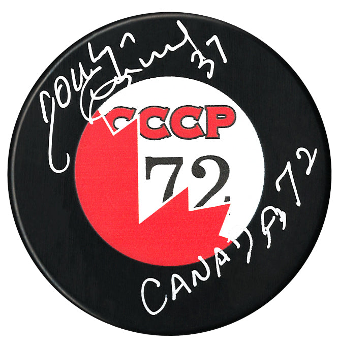 Jocelyn Guevremont Autographed 1972 Summit Series Inscribed Puck