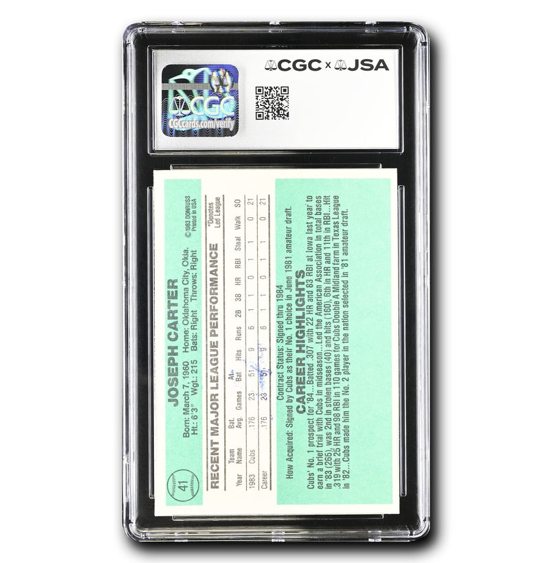Joe Carter Autographed 1984 Donruss #41 (CGC Authentic/Auto 10) | CoJo ...