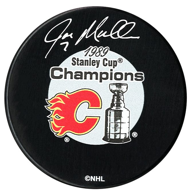 Joe Mullen Autographed Calgary Flames 1989 Stanley Cup Champions Puck CoJo Sport Collectables Inc.