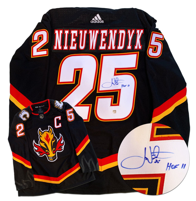 Joe Nieuwendyk Calgary Flames Autographed HOF Inscribed Adidas Alternate Jersey CoJo Sport Collectables Inc.