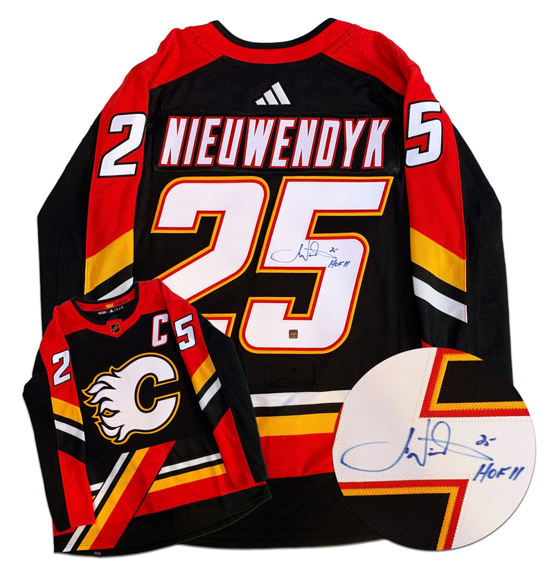 Joe Nieuwendyk Calgary Flames Autographed HOF Inscribed Adidas Reverse Retro 2.0 Jersey CoJo Sport Collectables Inc.
