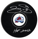 Joe Sakic Autographed Colorado Avalanche HOF Inscribed Puck (Small Logo) CoJo Sport Collectables Inc.