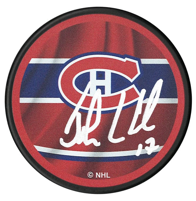 John LeClair Autographed Montreal Canadiens Reverse Retro Puck CoJo Sport Collectables Inc.