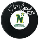 Jon Casey Autographed Minnesota North Stars Puck