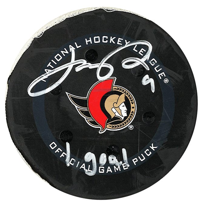 Josh Norris Autographed Ottawa Senators 10/23/21 Game Used Inscribed Puck (Tape Wrapped) CoJo Sport Collectables Inc.