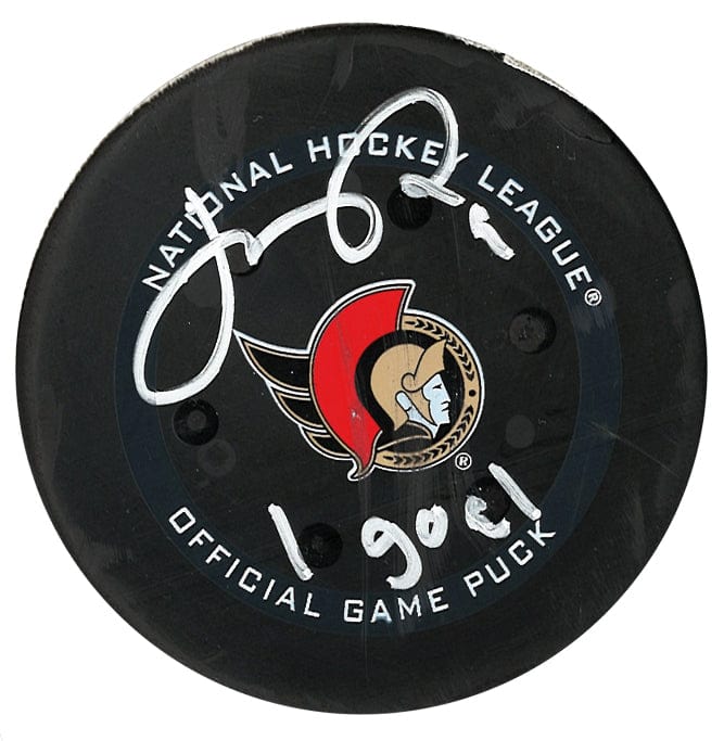 Josh Norris Autographed Ottawa Senators 12/11/21 Game Used Inscribed Puck (Tape Wrapped) CoJo Sport Collectables Inc.