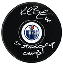 Kelly Buchberger Autographed Edmonton Oilers Stanley Cup Inscribed Puck CoJo Sport Collectables Inc.