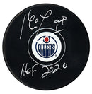 Kevin Lowe Autographed Edmonton Oilers HOF Inscribed Puck - CoJo Sport Collectables Inc.