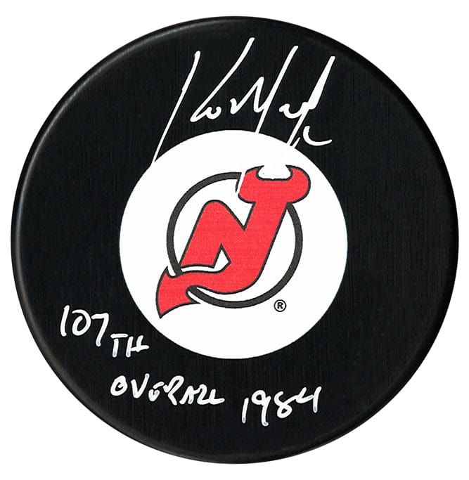 Kirk McLean Autographed New Jersey Devils Draft Inscribed Puck CoJo Sport Collectables Inc.