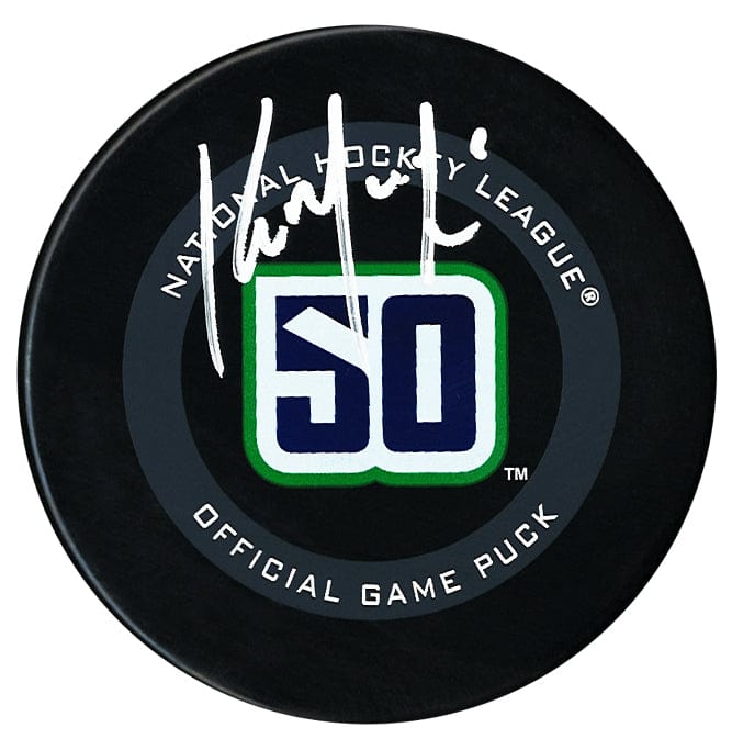 Kirk McLean Autographed Vancouver Canucks 50th Anniversary Official Puck CoJo Sport Collectables Inc.