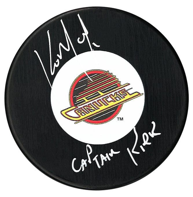 Kirk McLean Autographed Vancouver Canucks Captain Kirk Inscribed Puck CoJo Sport Collectables Inc.