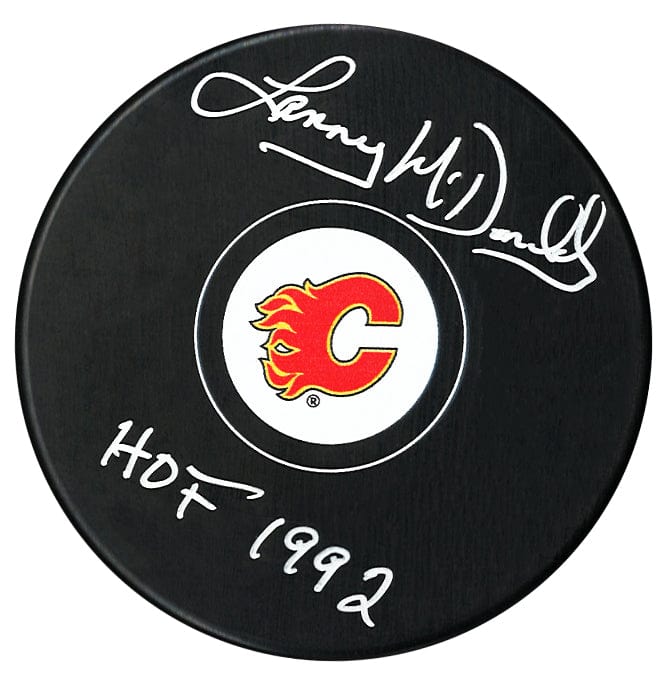 Lanny McDonald Autographed Calgary Flames HOF Inscribed Puck CoJo Sport Collectables Inc.