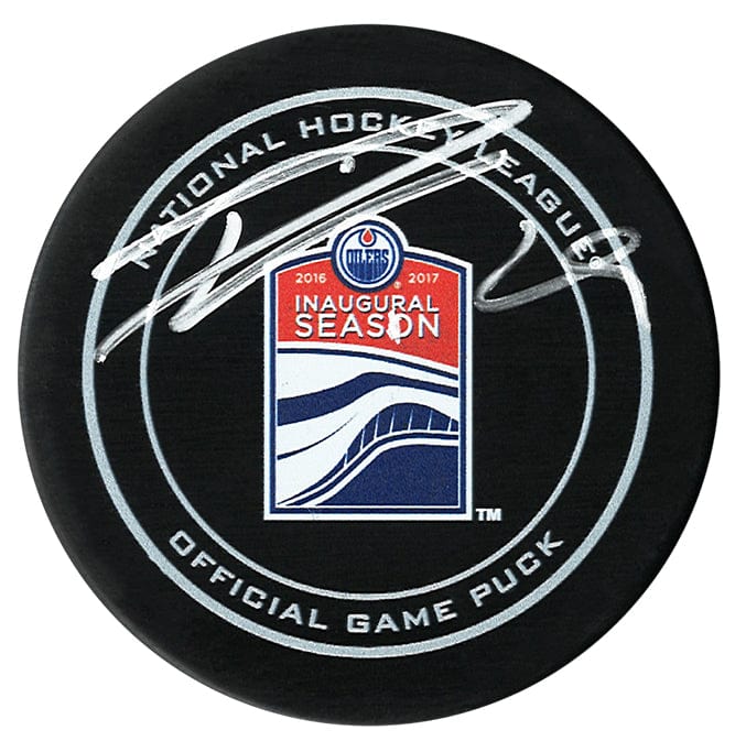 Leon Draisaitl Autographed Edmonton Oilers Inaugural Season Official Puck CoJo Sport Collectables Inc.