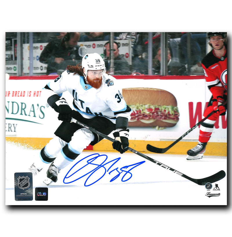 Liam O'Brien Utah Hockey Club Autographed Away 8x10 Photo CoJo Sport Collectables Inc.