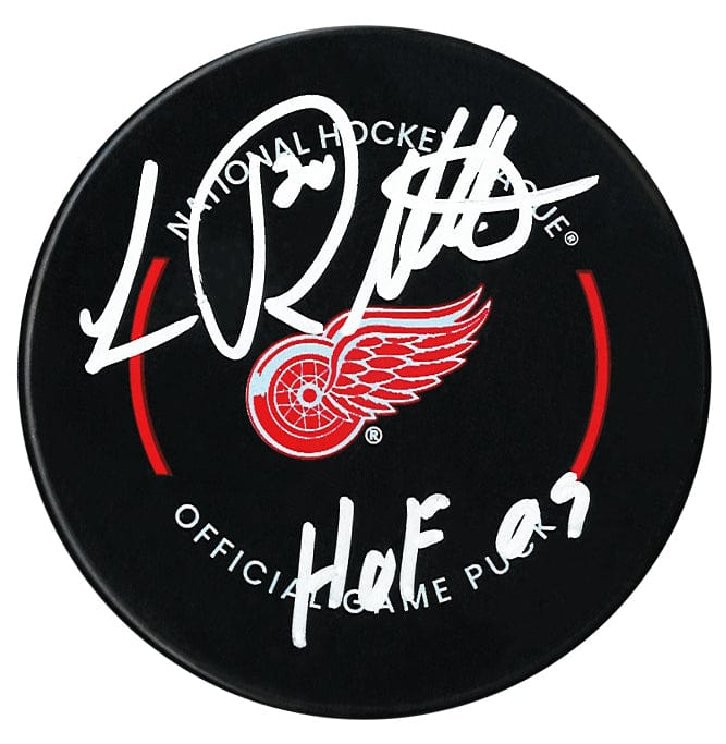 Luc Robitaille Autographed Detroit Red Wings HOF Inscribed Official Puck CoJo Sport Collectables Inc.