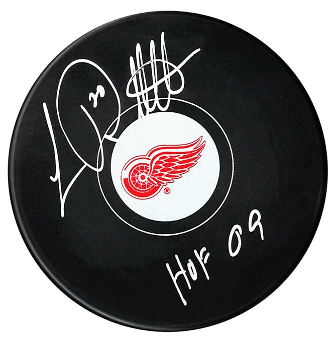 Luc Robitaille Autographed Detroit Red Wings HOF Inscribed Puck (Small Logo) CoJo Sport Collectables Inc.