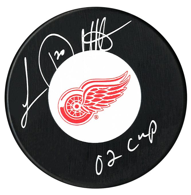 Luc Robitaille Autographed Detroit Red Wings Stanley Cup Inscribed Puck CoJo Sport Collectables Inc.