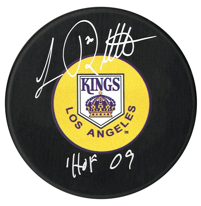 Luc Robitaille Autographed Los Angeles Kings HOF Inscribed Puck (Yellow) CoJo Sport Collectables Inc.