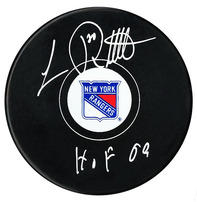 Luc Robitaille Autographed New York Rangers HOF Inscribed Puck (Small Logo) CoJo Sport Collectables Inc.