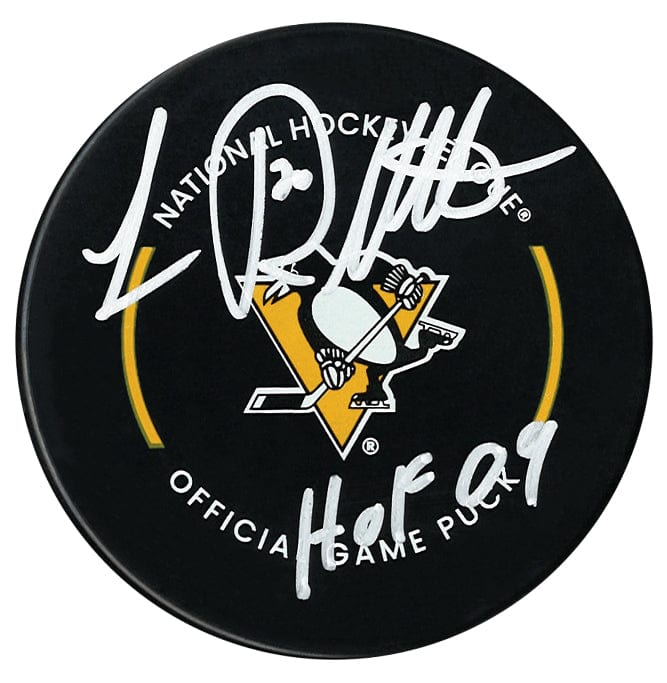 Luc Robitaille Autographed Pittsburgh Penguins HOF Inscribed Official Puck CoJo Sport Collectables Inc.