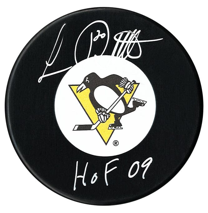 Luc Robitaille Autographed Pittsburgh Penguins HOF Inscribed Puck CoJo Sport Collectables Inc.