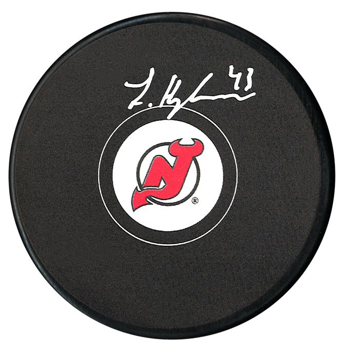 Luke Hughes Autographed New Jersey Devils Puck