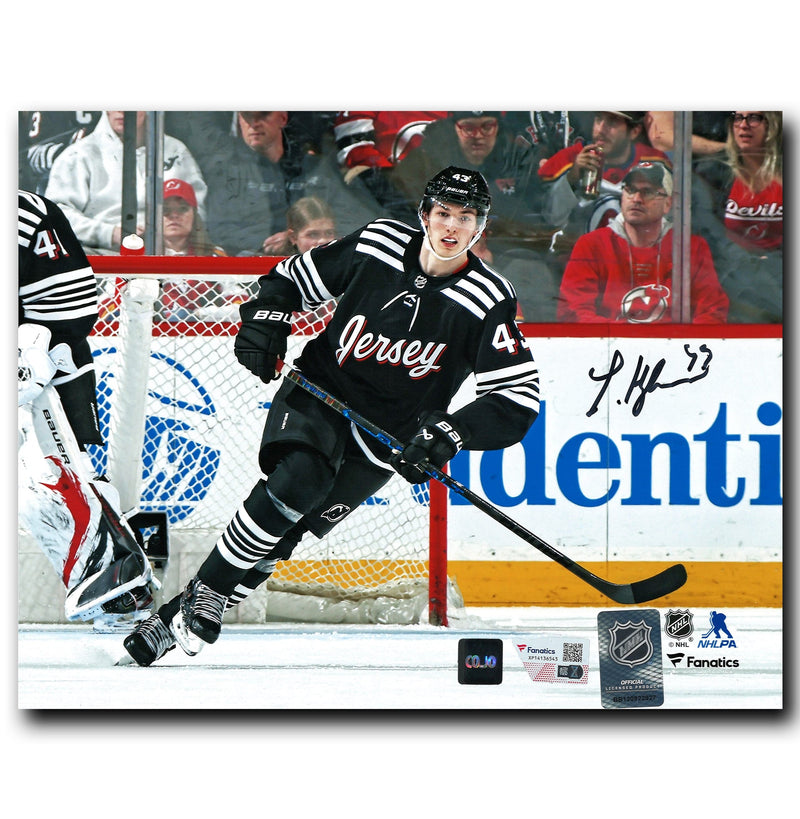 Luke Hughes New Jersey Devils Autographed Action 8x10 Photo CoJo Sport Collectables Inc.