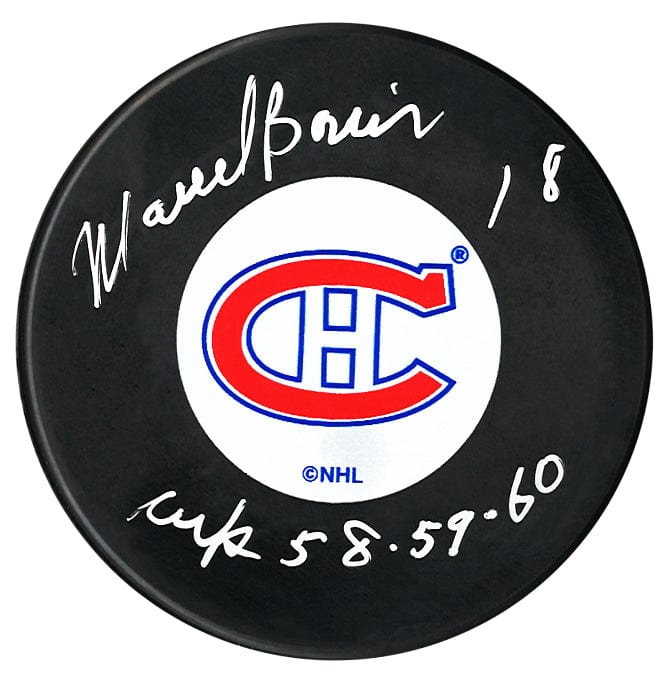 Marcel Bonin Autographed Montreal Canadiens Stanley Cup Inscribed Original 6 Puck CoJo Sport Collectables Inc.
