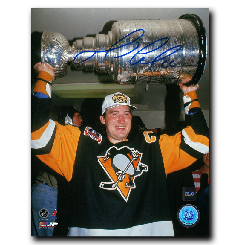 Mario Lemieux Pittsburgh Penguins Autographed Stanley Cup Locker 8x10 Photo CoJo Sport Collectables Inc.