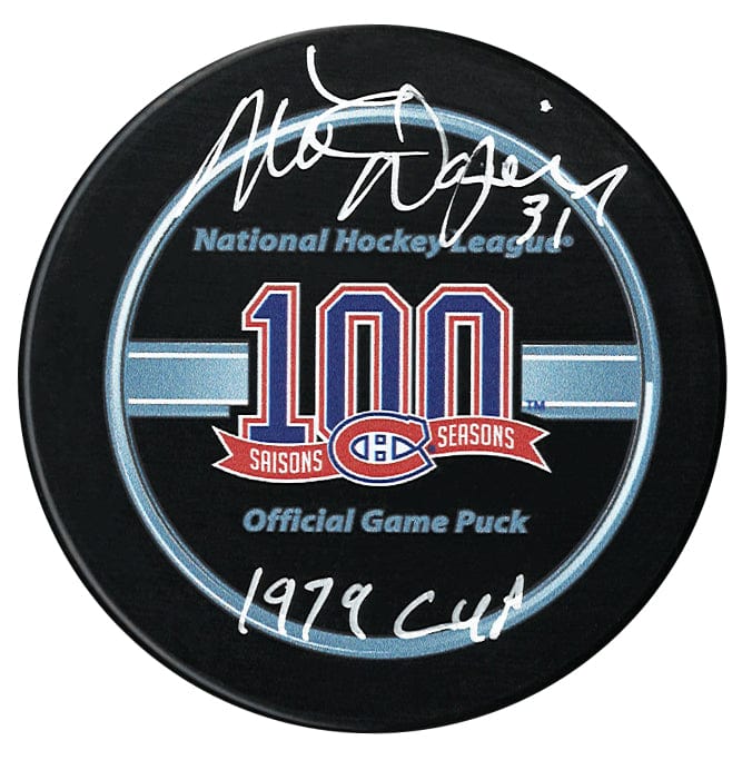 Mark Napier Autographed Montreal Canadiens Centennial Season 1979 Cup Inscribed Official Puck CoJo Sport Collectables Inc.