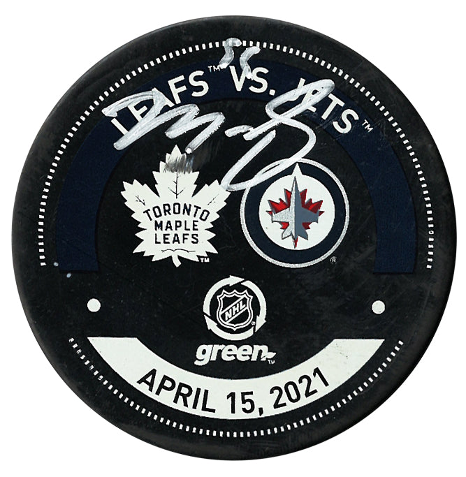 Mark Scheifele Autographed Winnipeg Jets April 15, 2021 Warm-Up Used Puck