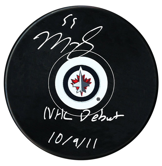 Mark Scheifele Autographed Winnipeg Jets Debut Inscribed Puck