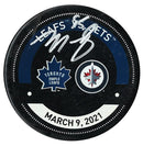 Mark Scheifele Autographed Winnipeg Jets March 9, 2021 Warm-Up Used Puck CoJo Sport Collectables Inc.