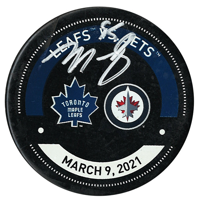 Mark Scheifele Autographed Winnipeg Jets March 9, 2021 Warm-Up Used Puck