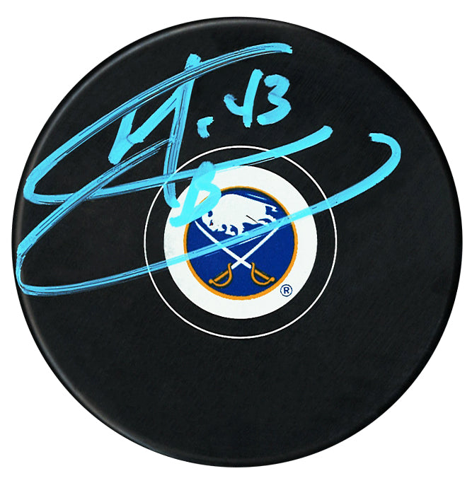 Martin Biron Autographed Buffalo Sabres Puck (Baby Blue)