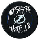 Martin St. Louis Autographed Tampa Bay Lightning HOF Inscribed Official Puck CoJo Sport Collectables Inc.