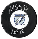 Martin St. Louis Autographed Tampa Bay Lightning HOF Inscribed Puck CoJo Sport Collectables Inc.