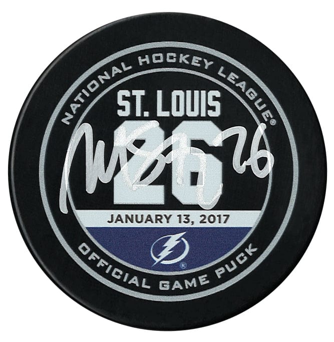 Martin St. Louis Autographed Tampa Bay Lightning Jersey Retirement Official Puck CoJo Sport Collectables Inc.