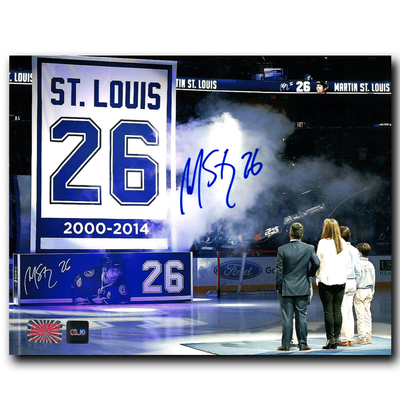 Martin St. Louis Tampa Bay Lightning Autographed Jersey Retirement 8x10 Photo CoJo Sport Collectables Inc.