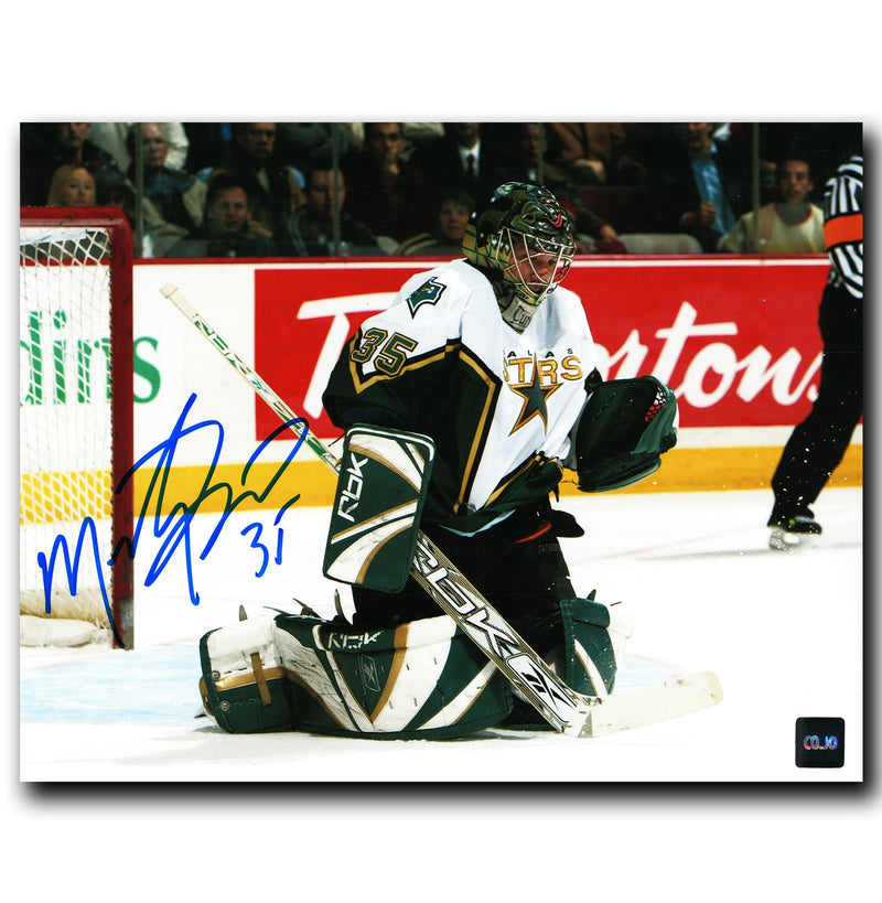 Marty Turco Dallas Stars Autographed Save 8x10 Photo (Away) CoJo Sport Collectables