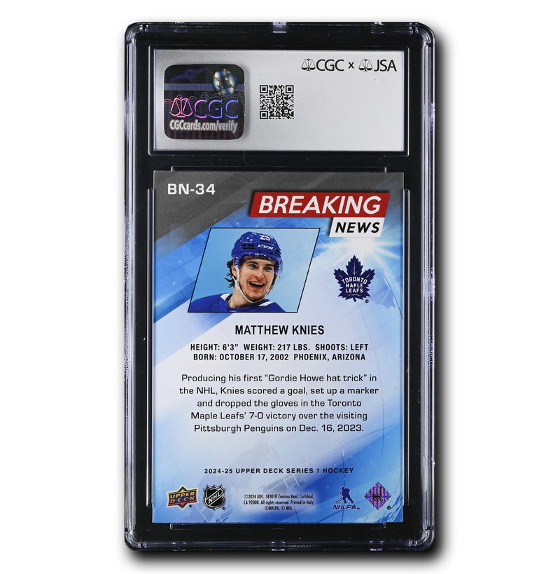 Matthew Knies Autographed 2024-25 UD Breaking News