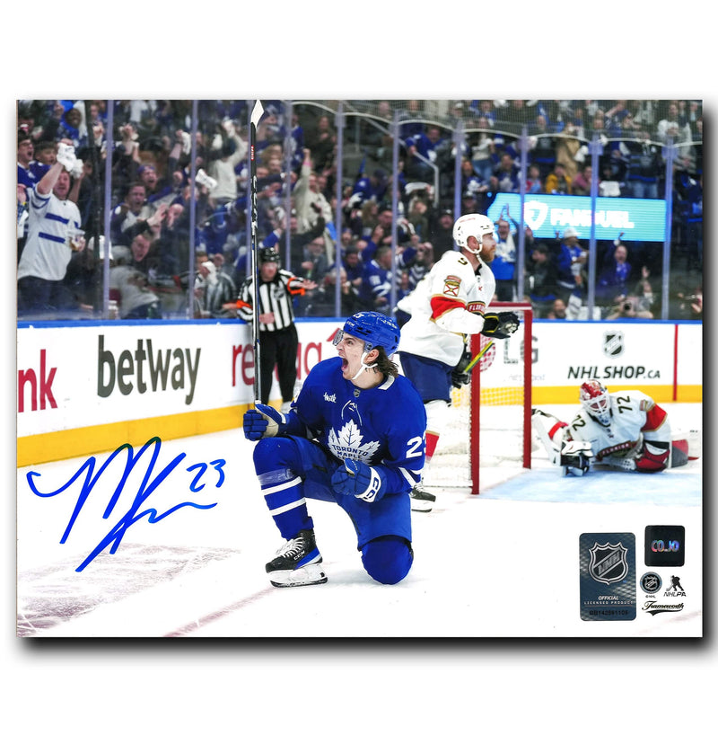 Matthew Knies Toronto Maple Leafs Autographed 1st Goal Horizontal 8x10 Photo CoJo Sport Collectables Inc.