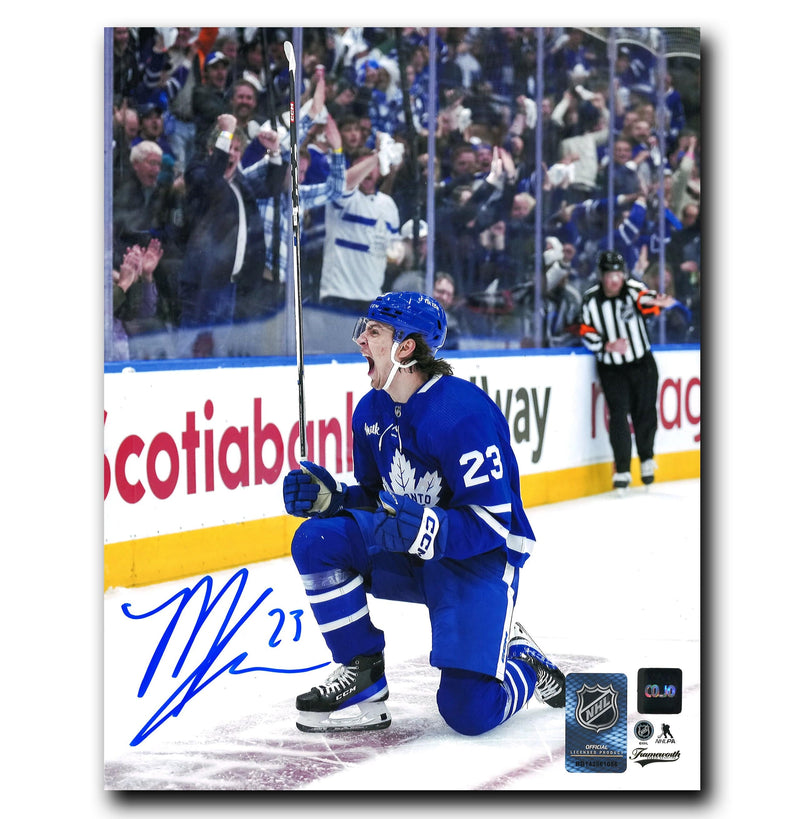 Matthew Knies Toronto Maple Leafs Autographed 1st Goal Vertical 8x10 Photo CoJo Sport Collectables Inc.