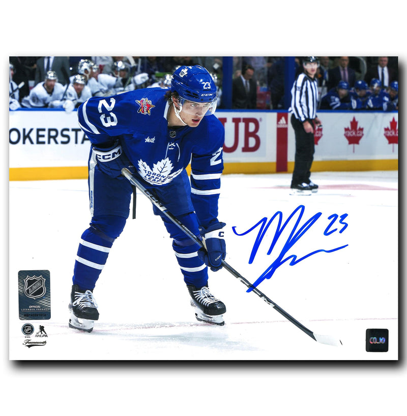 Matthew Knies Toronto Maple Leafs Autographed Face-Off 8x10 Photo CoJo Sport Collectables Inc.