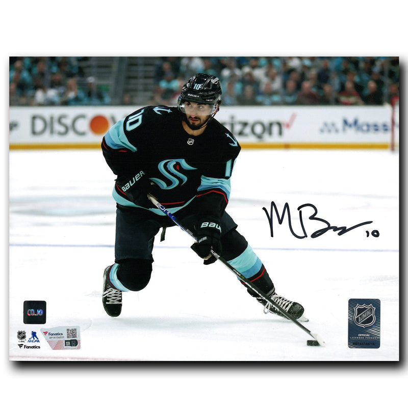 Matty Beniers Seattle Kraken Autographed Action 8x10 Photo CoJo Sport Collectables Inc.