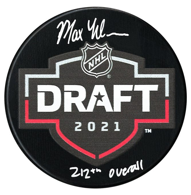 Maximus Wanner Autographed 2021 Inscribed NHL Draft Puck CoJo Sport Collectables Inc.