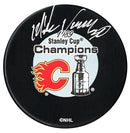 Mike Vernon Autographed Calgary Flames 1989 Stanley Cup Champions Puck CoJo Sport Collectables Inc.